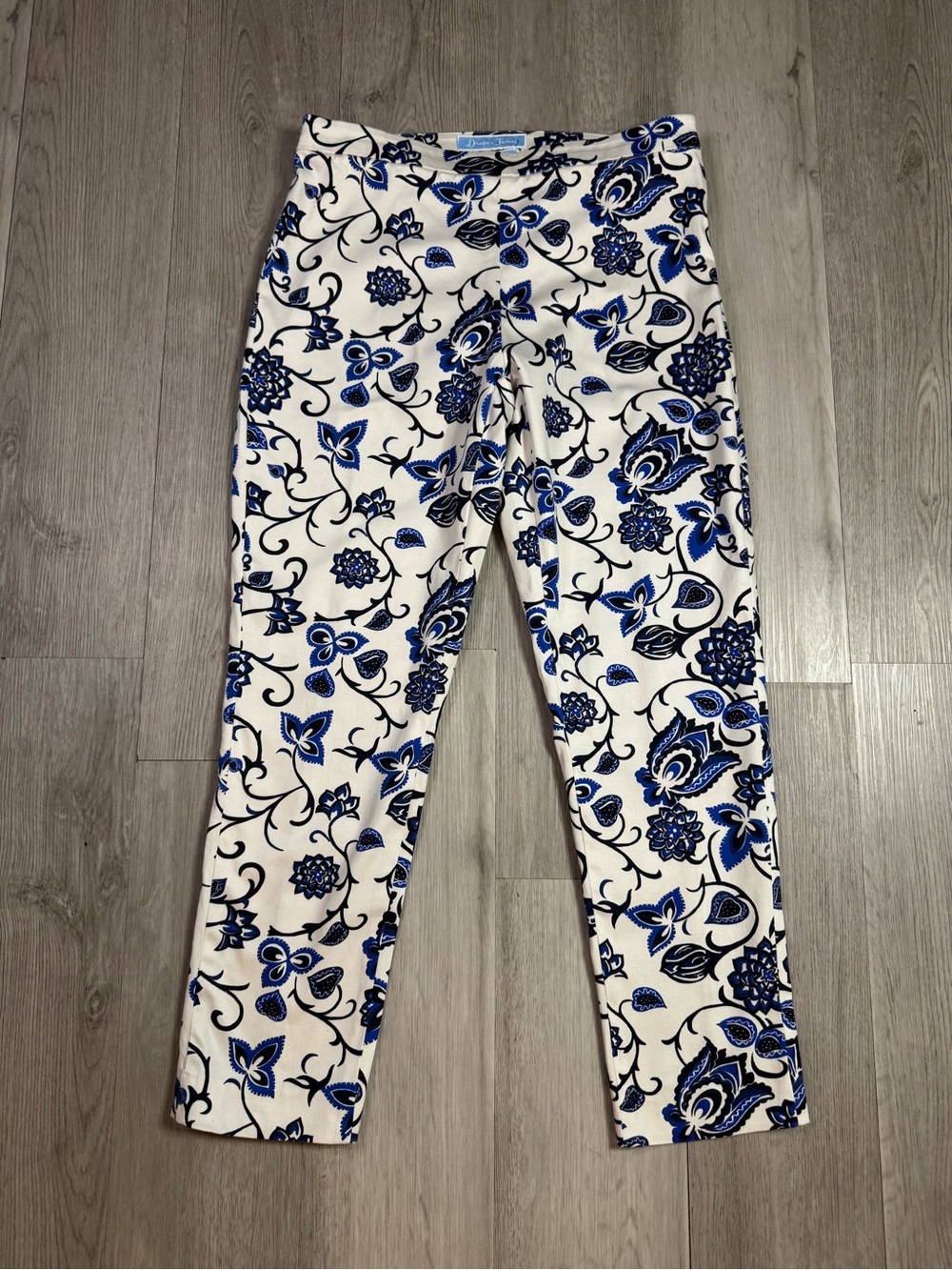 Draper James Women’s Blue White Floral Pants Size 4